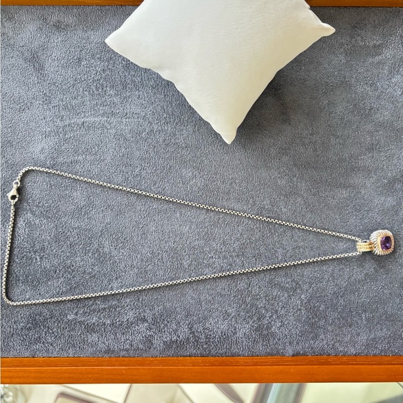 David Yurman Petite Albion Pendant Necklace with Amethyst 17" - Picture 4 of 9